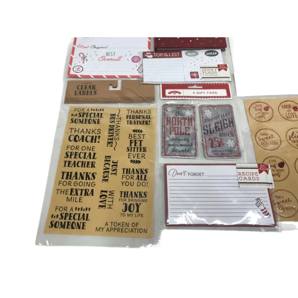 8 Piece Holiday Budget Planner Bundle Recipe Cards Cookie Exchange Label Sticker